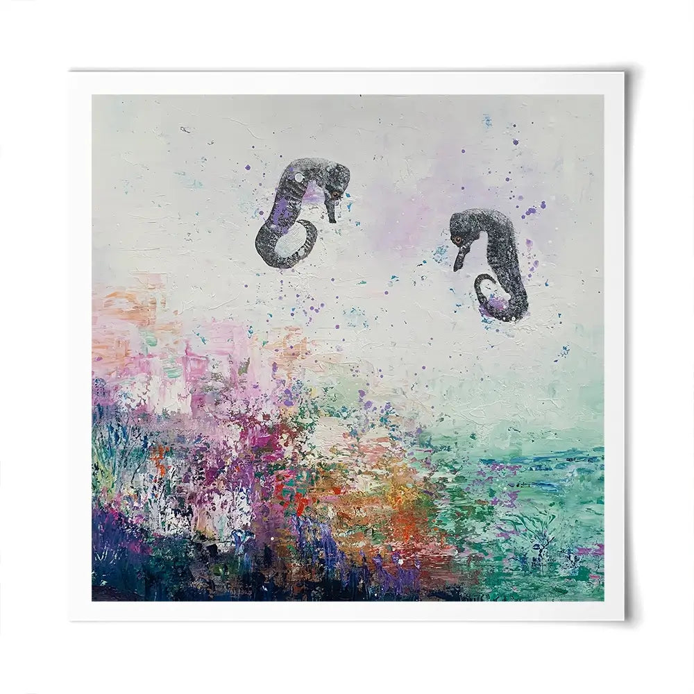 Two Seahorses Square Art Print Two Seahorses Square Art Print wall art product Laure Bury