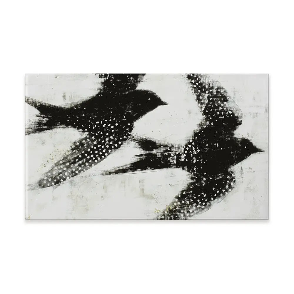 Two Songbirds In Flight Canvas Print Two Songbirds In Flight Canvas Print wall art product Chromatic Storm Studio