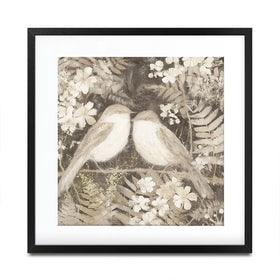 Two Thrush Branch Square Framed Art Print Two Thrush Branch Square Framed Art Print wall art product Chromatic Storm Studio