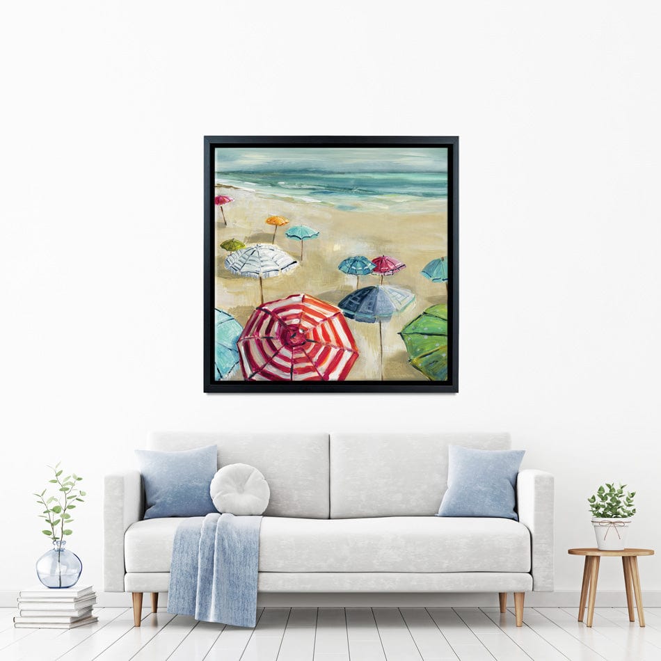 Umbrella Beach 2 Canvas Print wall art product Carol Robinson