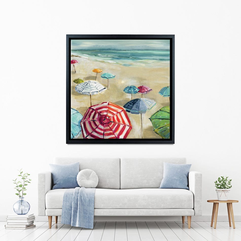 Umbrella Beach 2 Canvas Print wall art product Carol Robinson