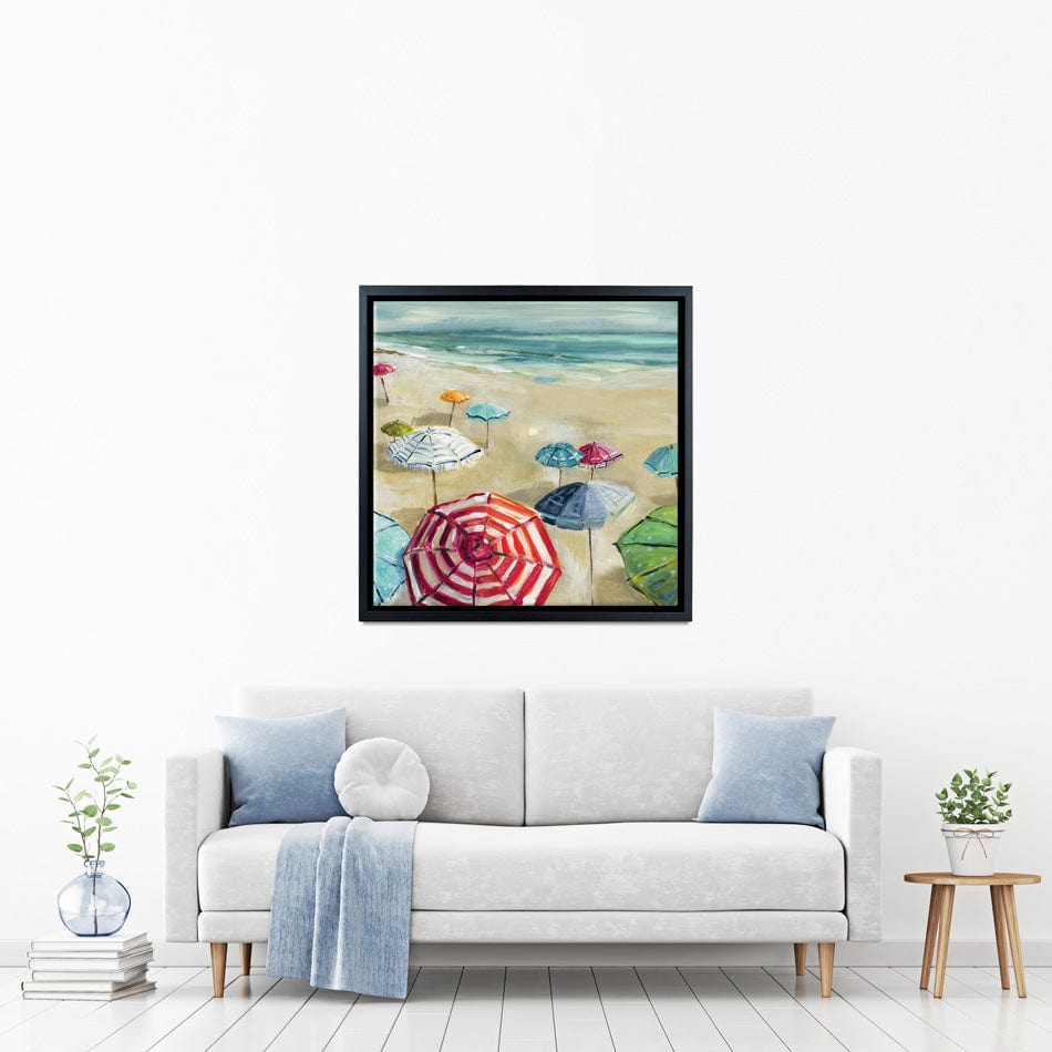 Umbrella Beach 2 Canvas Print wall art product Carol Robinson