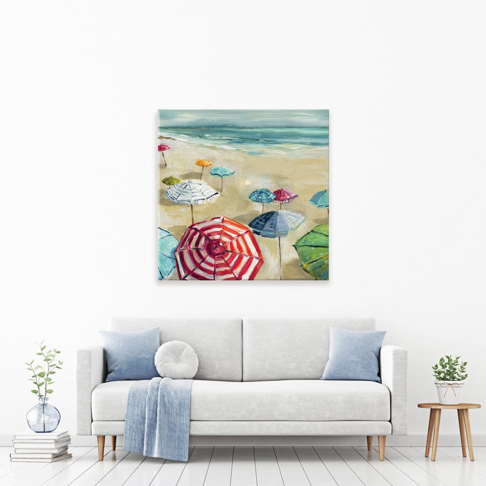 Umbrella Beach 2 Canvas Print wall art product Carol Robinson