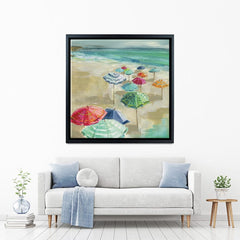 Umbrella Beach Canvas Print wall art product Carol Robinson