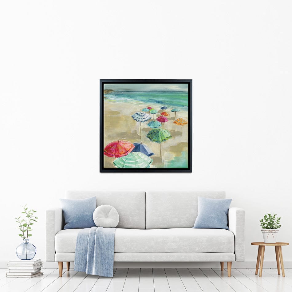 Umbrella Beach Canvas Print wall art product Carol Robinson