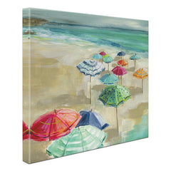 Umbrella Beach Canvas Print wall art product Carol Robinson