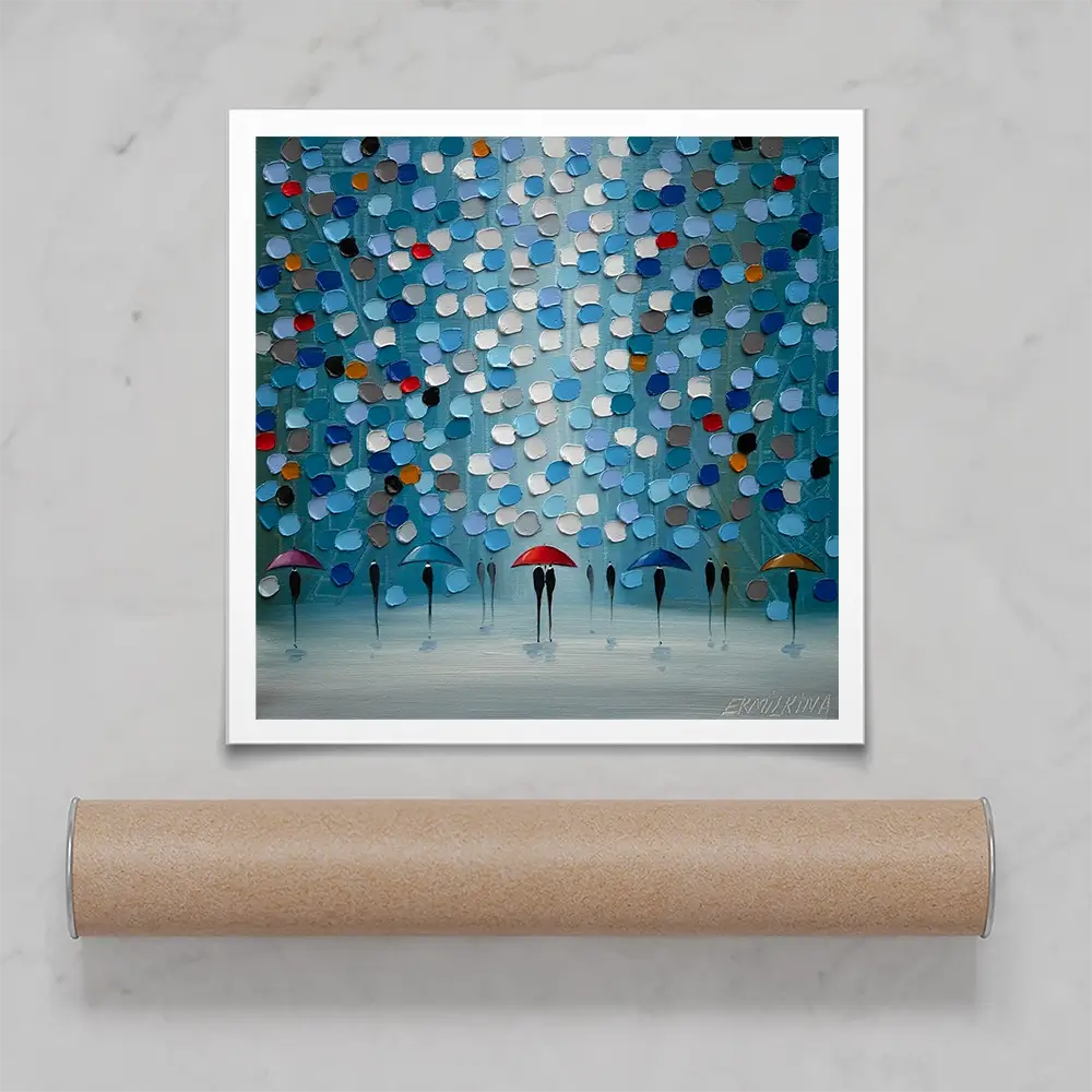Umbrella Parade Square Art Print Umbrella Parade Square Art Print wall art product Ekaterina Ermilkina