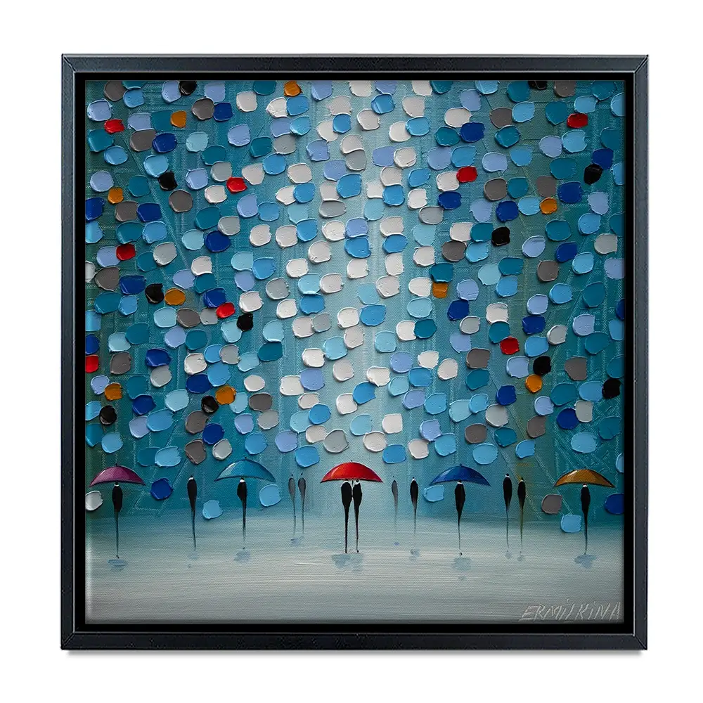 Umbrella Parade Square Canvas Print Umbrella Parade Square Canvas Print wall art product Ekaterina Ermilkina