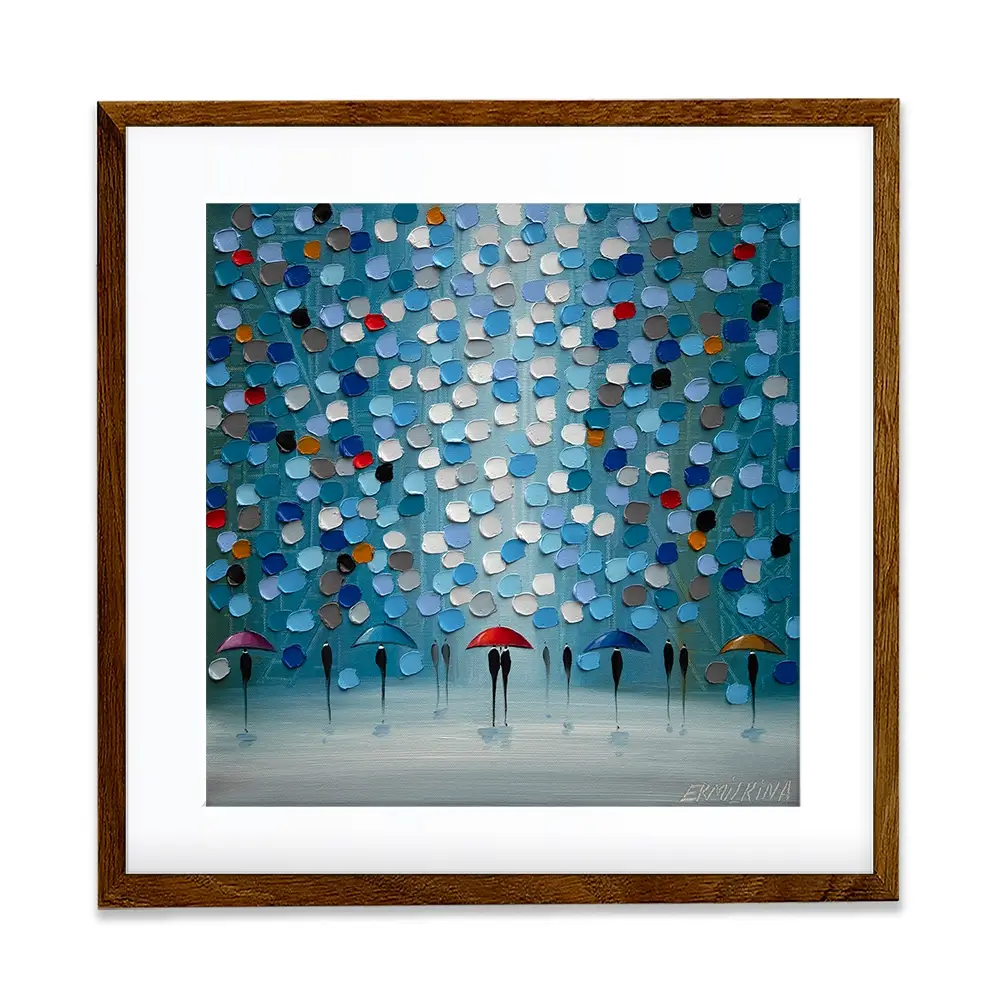 Umbrella Parade Square Framed Art Print Umbrella Parade Square Framed Art Print wall art product Ekaterina Ermilkina