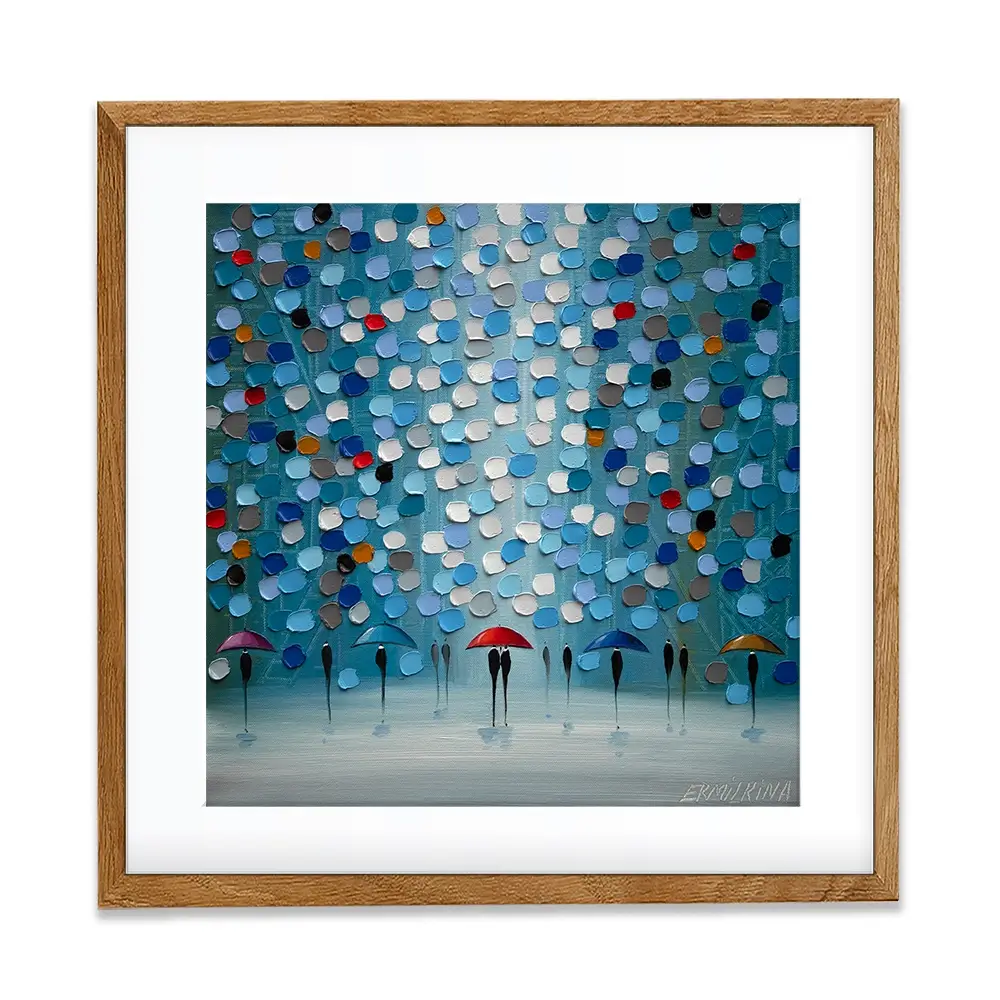 Umbrella Parade Square Framed Art Print Umbrella Parade Square Framed Art Print wall art product Ekaterina Ermilkina