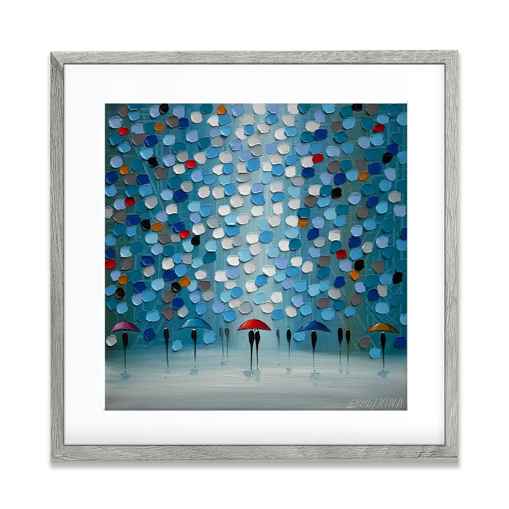 Umbrella Parade Square Framed Art Print Umbrella Parade Square Framed Art Print wall art product Ekaterina Ermilkina