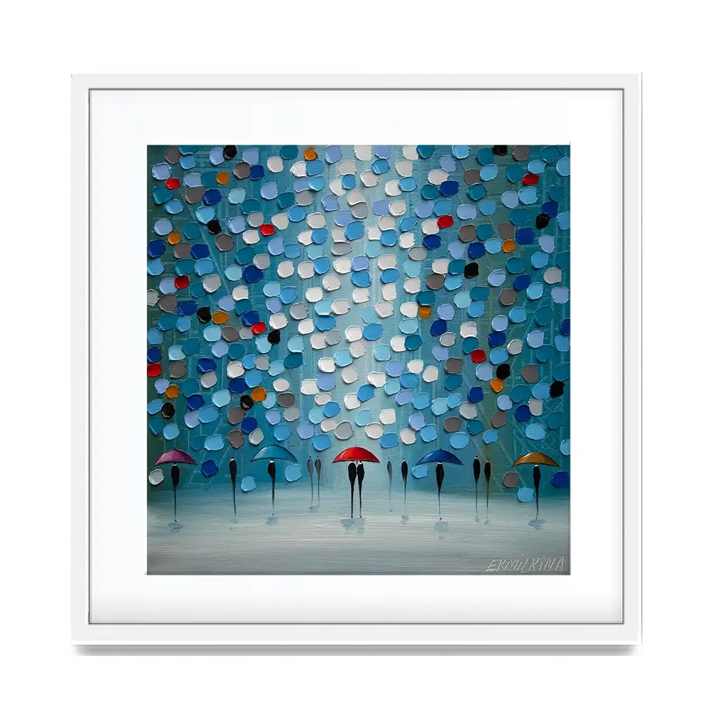 Umbrella Parade Square Framed Art Print Umbrella Parade Square Framed Art Print wall art product Ekaterina Ermilkina