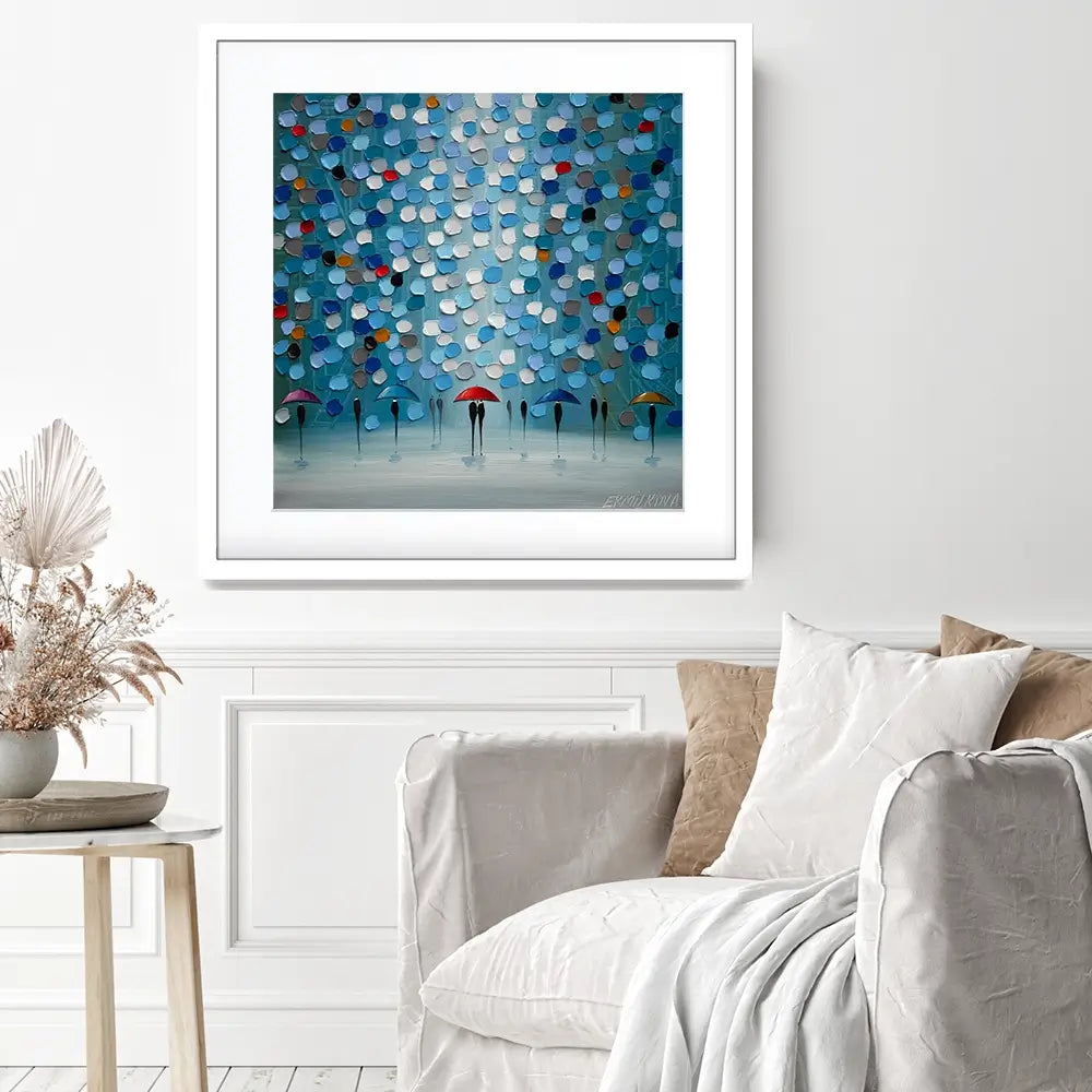 Umbrella Parade Square Framed Art Print Umbrella Parade Square Framed Art Print wall art product Ekaterina Ermilkina