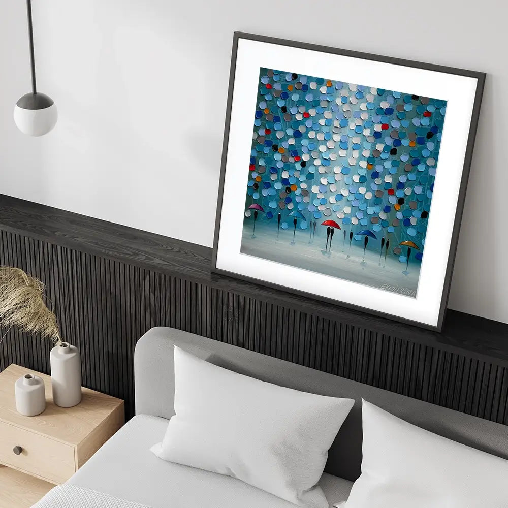 Umbrella Parade Square Framed Art Print Umbrella Parade Square Framed Art Print wall art product Ekaterina Ermilkina