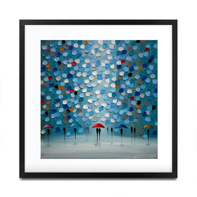 Umbrella Parade Square Framed Art Print Umbrella Parade Square Framed Art Print wall art product Ekaterina Ermilkina