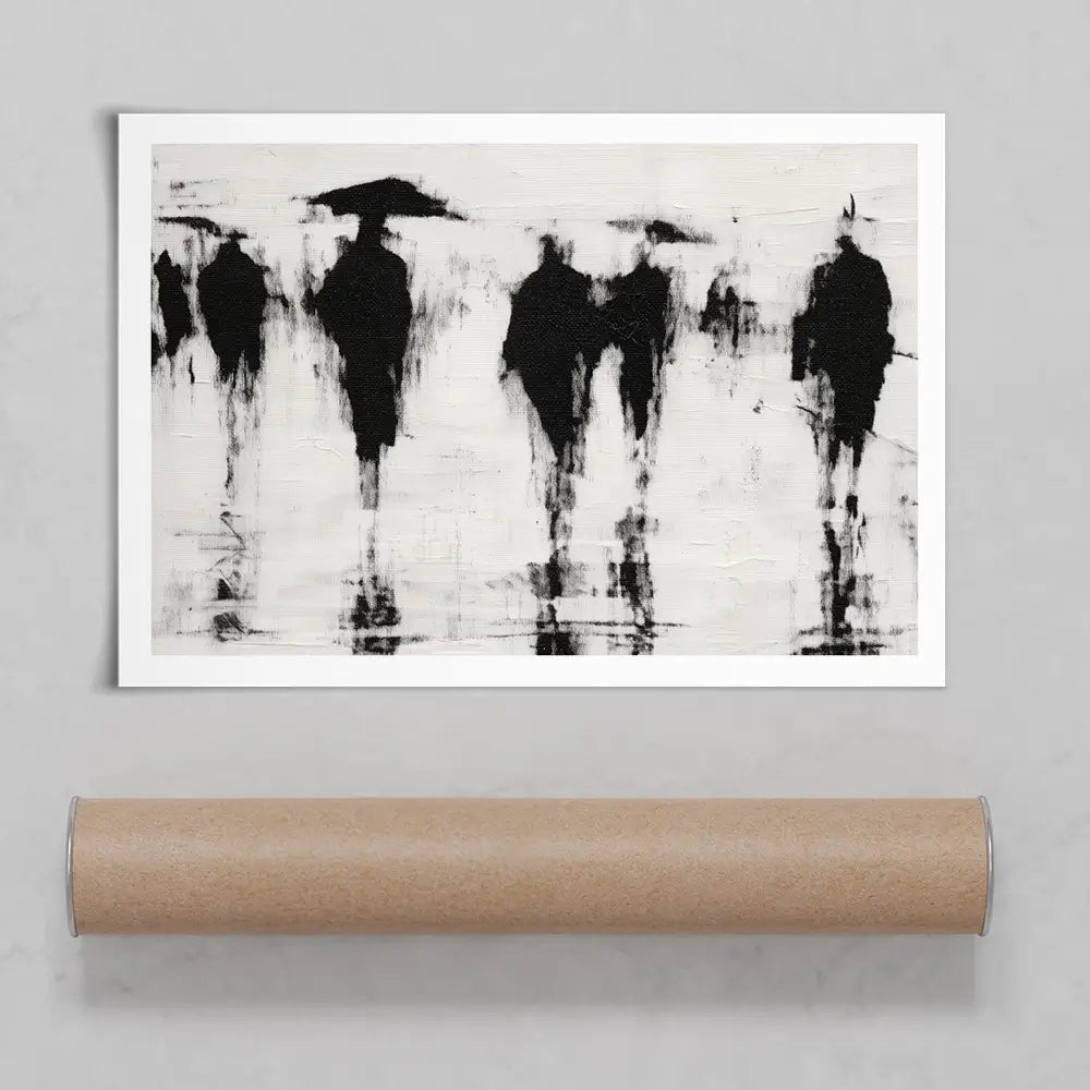 Umbrella Silhouettes Art Print Umbrella Silhouettes Art Print wall art product Chromatic Storm Studio