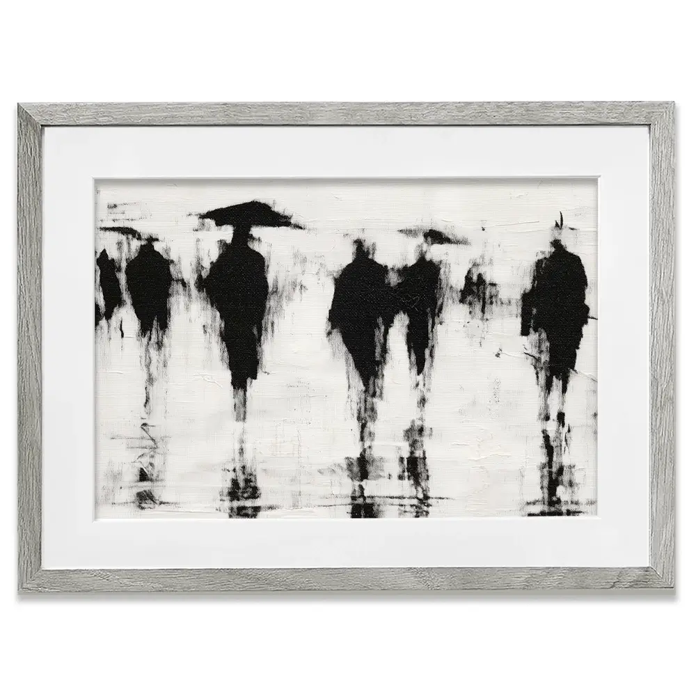Umbrella Silhouettes Framed Art Print Umbrella Silhouettes Framed Art Print wall art product Chromatic Storm Studio