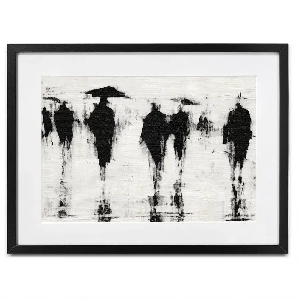 Umbrella Silhouettes Framed Art Print Umbrella Silhouettes Framed Art Print wall art product Chromatic Storm Studio