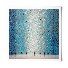 Umbrellas At Night Square Art Print Umbrellas At Night Square Art Print wall art product Ekaterina Ermilkina