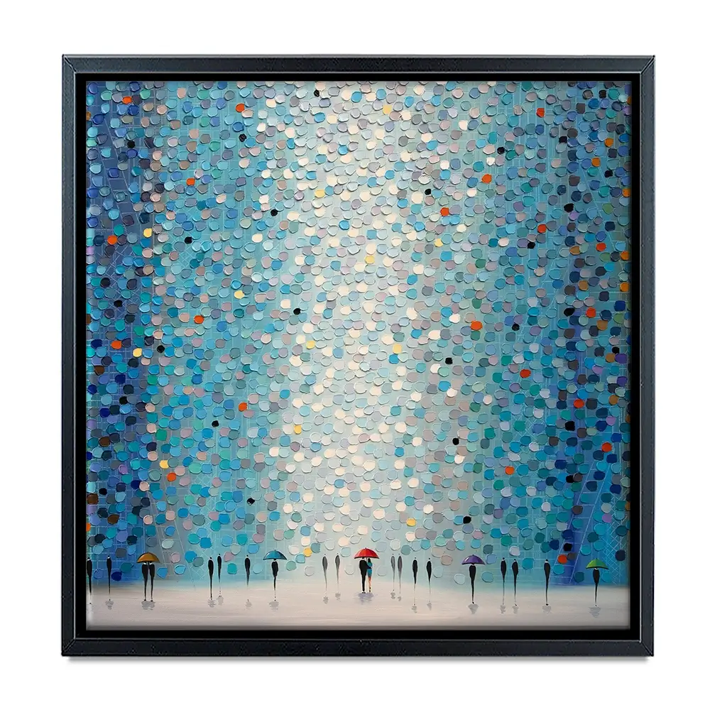 Umbrellas At Night Square Canvas Print Umbrellas At Night Square Canvas Print | Umbrellas at Night Artwork wall art product Ekaterina Ermilkina