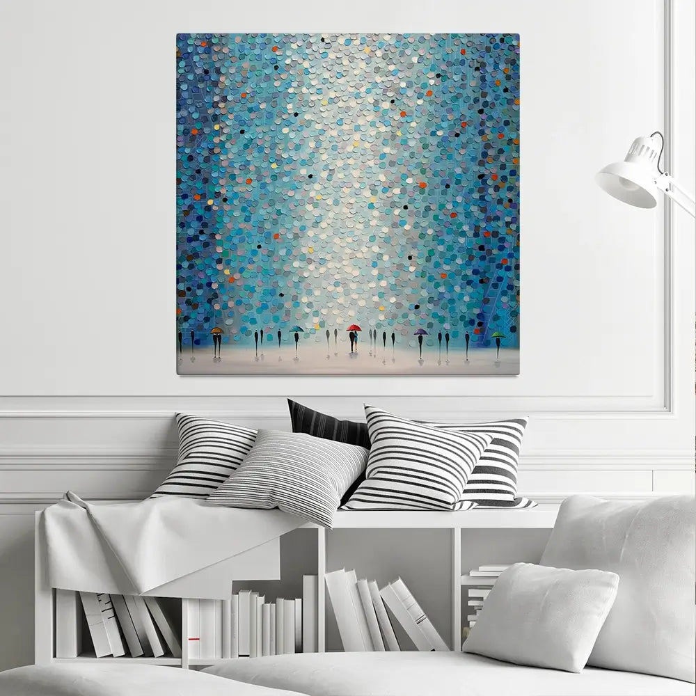 Umbrellas At Night Square Canvas Print Umbrellas At Night Square Canvas Print | Umbrellas at Night Artwork wall art product Ekaterina Ermilkina