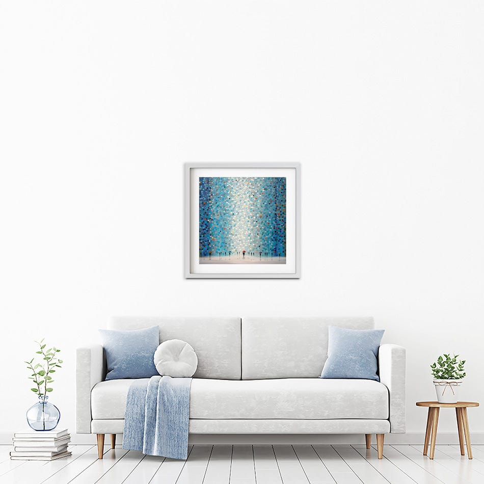Umbrellas At Night Square Framed Art Print wall art product Ekaterina Ermilkina / Independent