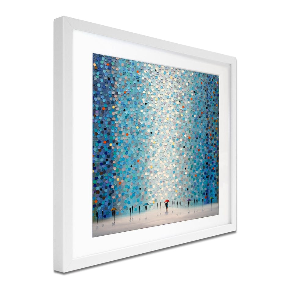Umbrellas At Night Square Framed Art Print wall art product Ekaterina Ermilkina / Independent