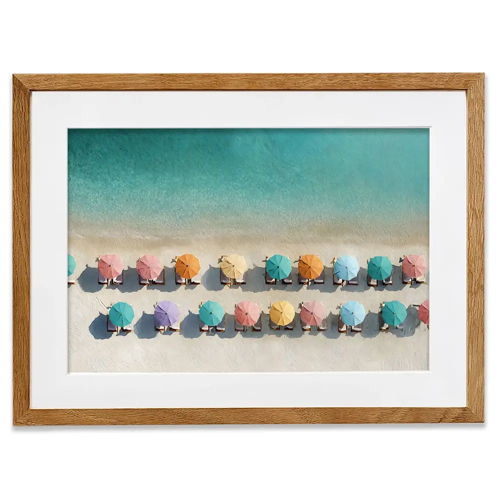 Umbrellas From Above Framed Art Print Umbrellas From Above Framed Art Print wall art product Art by Özge - Independent