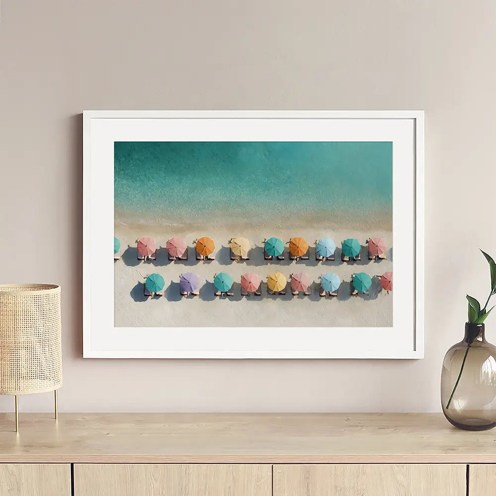 Umbrellas From Above Framed Art Print Umbrellas From Above Framed Art Print wall art product Art by Özge - Independent