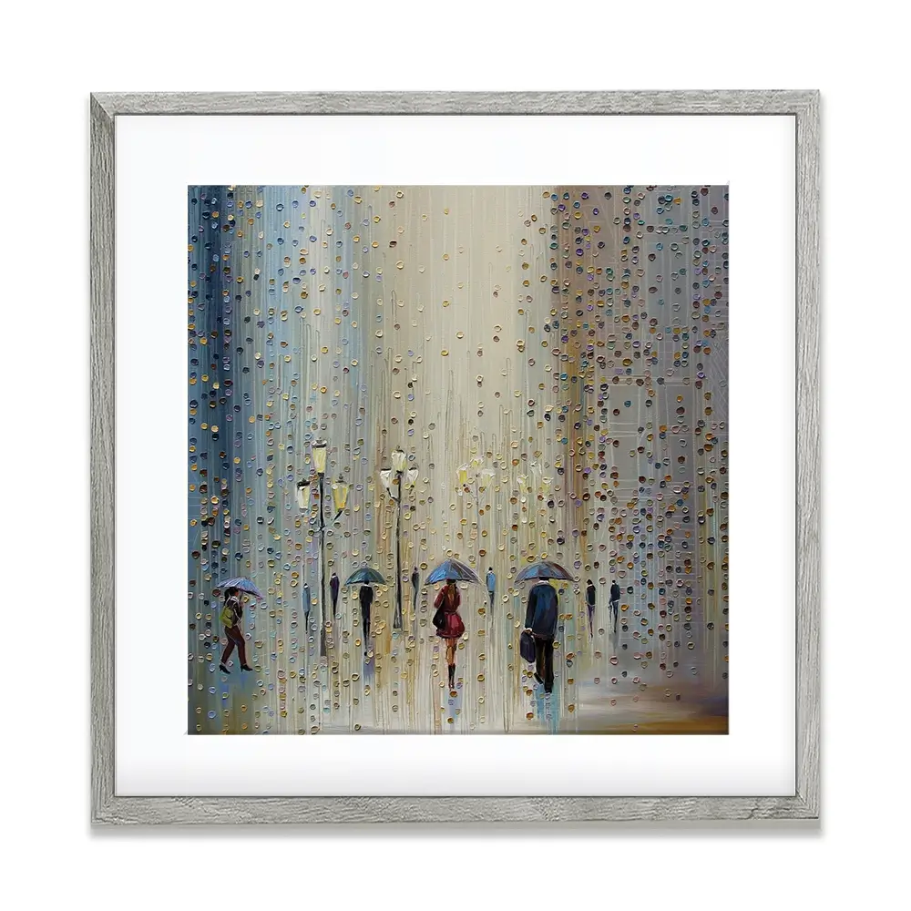 Under A Rainy Sky Square Framed Art Print Under A Rainy Sky Square Framed Art Print wall art product Art Print Shop