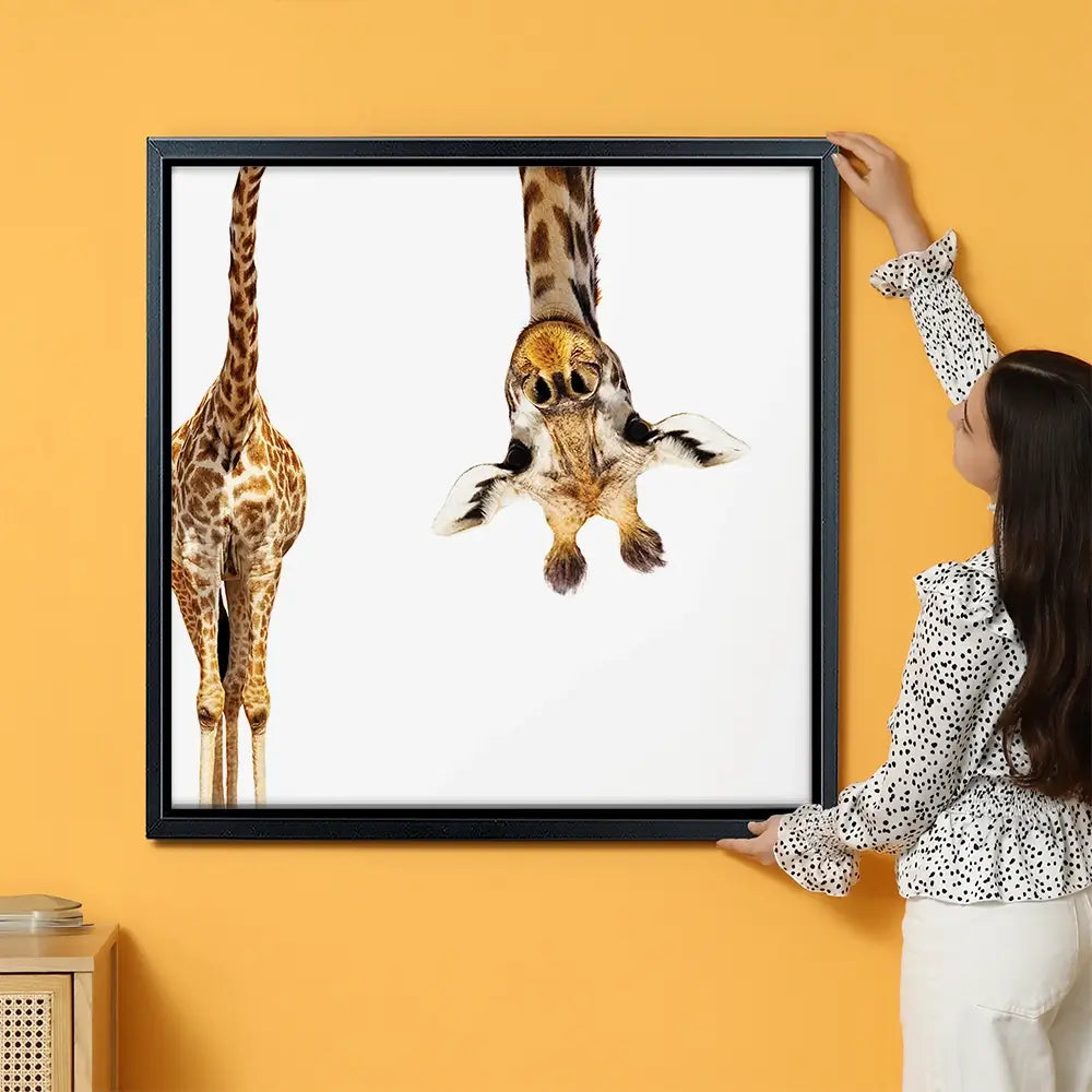 Upside Down Giraffe Oversized Canvas Print Upside Down Giraffe Oversized Canvas Print wall art product Art Print Shop