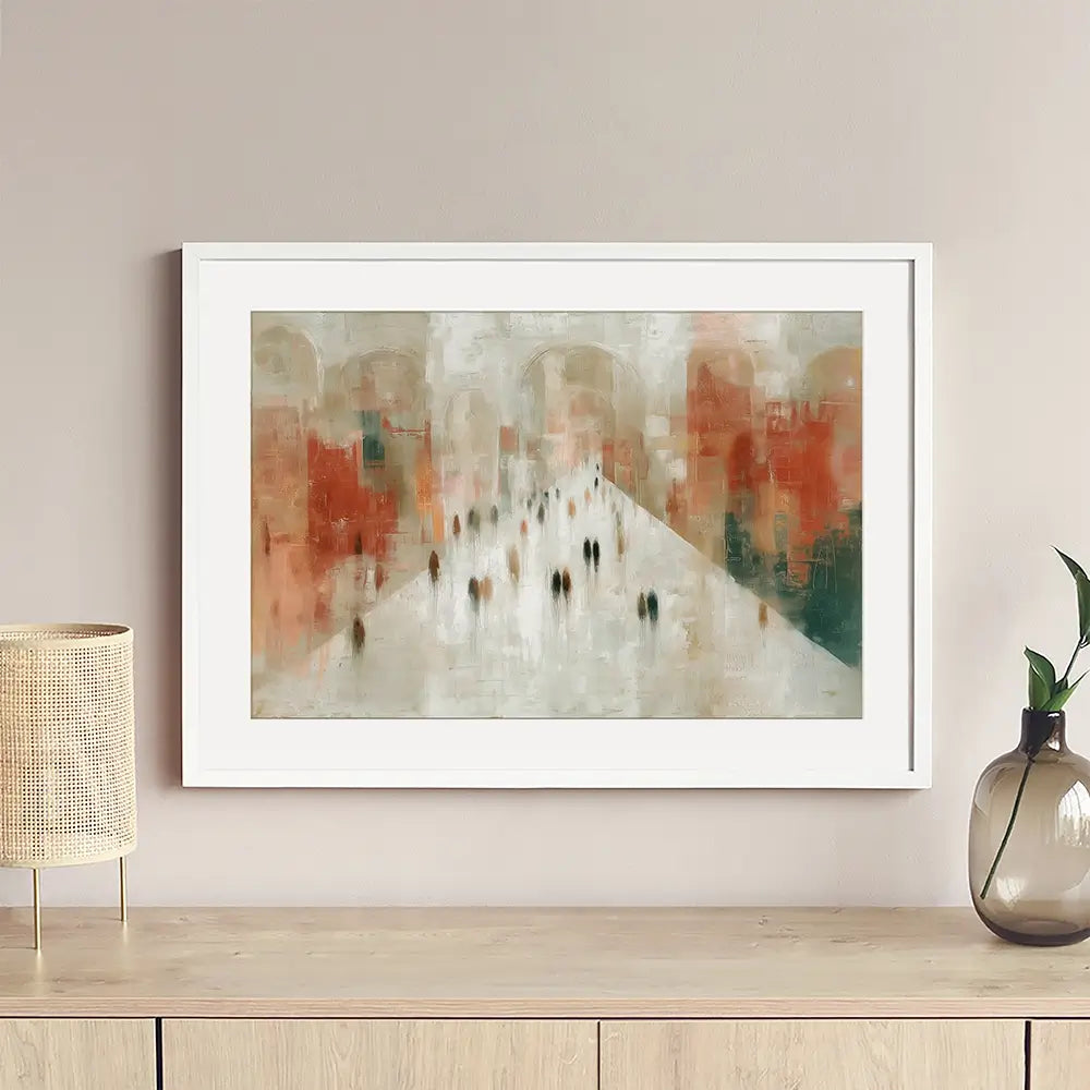 Urban Promenade Framed Art Print Urban Promenade Framed Art Print wall art product Chromatic Storm Studio