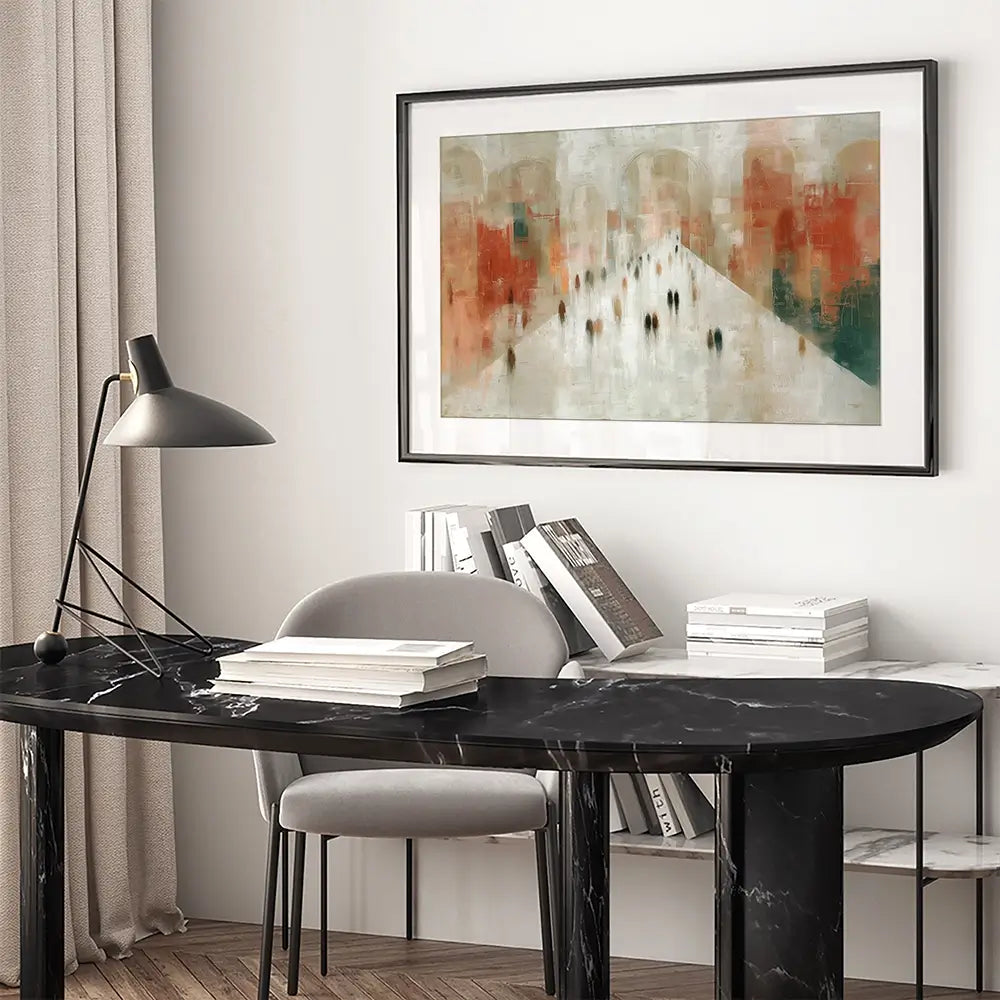 Urban Promenade Framed Art Print Urban Promenade Framed Art Print wall art product Chromatic Storm Studio