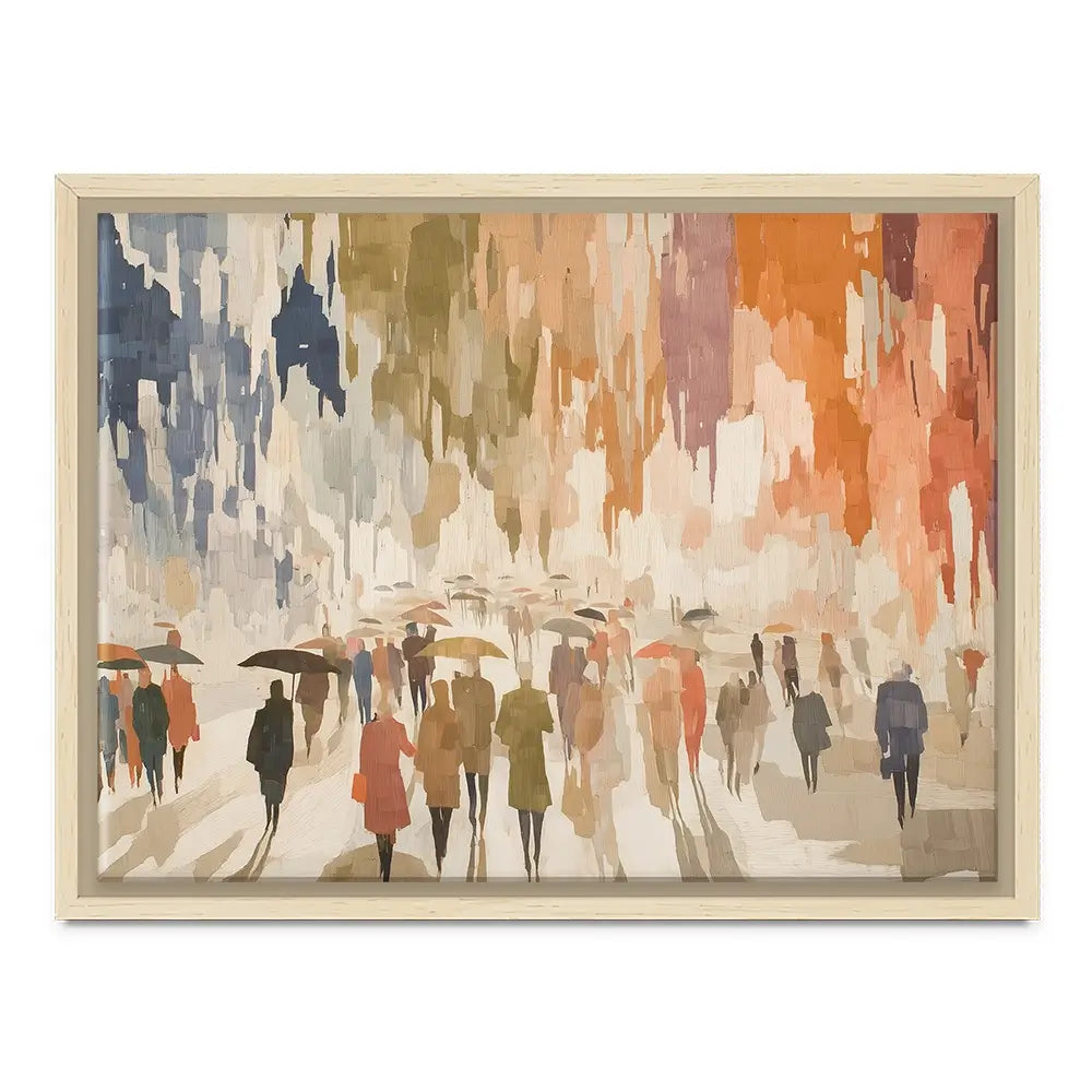 Urban Rainy Promenade Canvas Print Urban Rainy Promenade Canvas Print wall art product Chromatic Storm Studio
