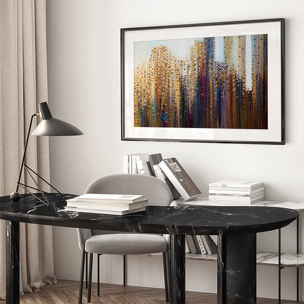 Urban Skyline Framed Art Print Urban Skyline Framed Art Print wall art product Ekaterina Ermilkina