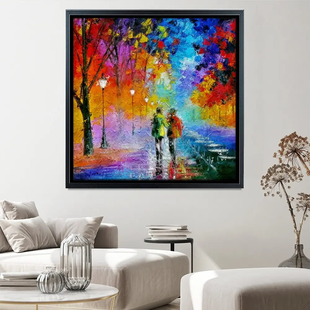 Us Two In The Night Square Canvas Print Us Two In The Night Square Canvas Print wall art product Art Print Shop