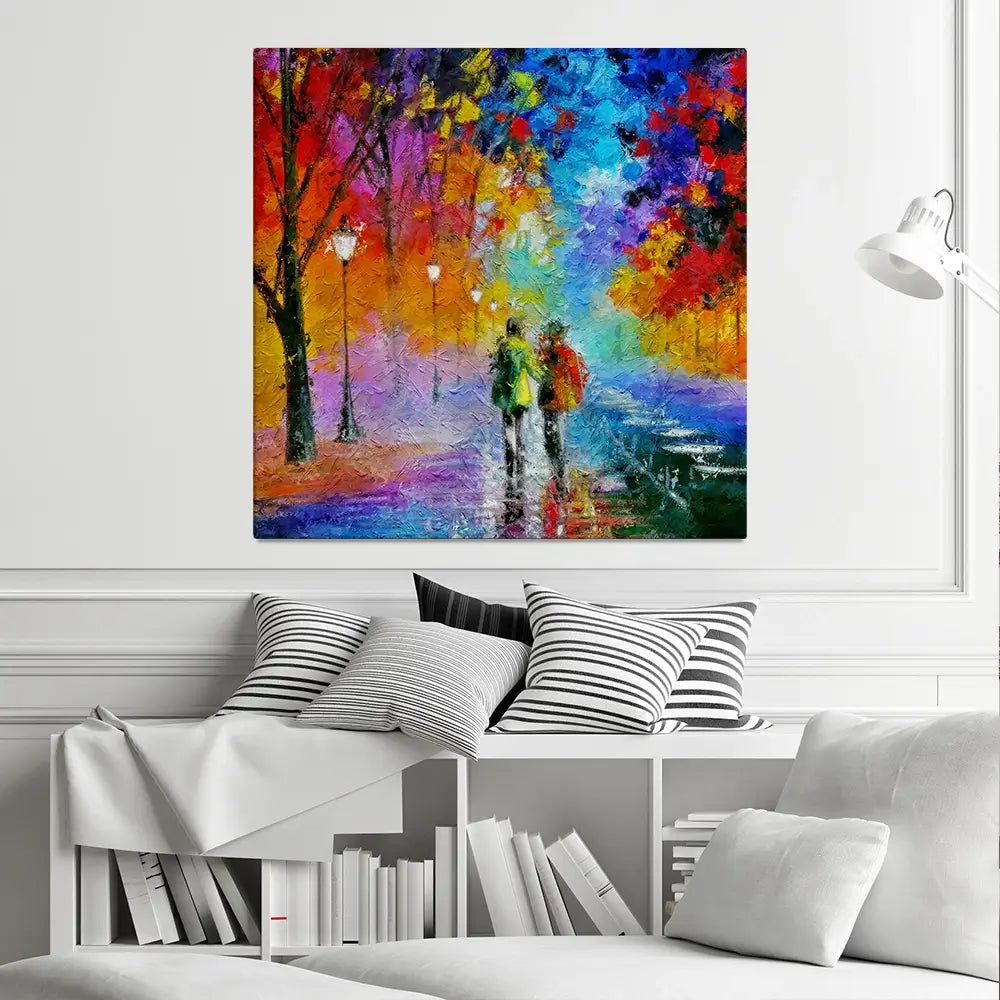 Us Two In The Night Square Canvas Print Us Two In The Night Square Canvas Print wall art product Art Print Shop