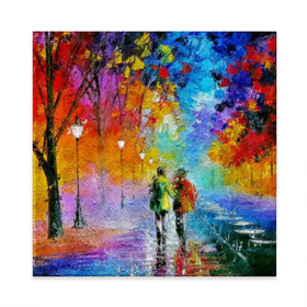 Us Two In The Night Square Canvas Print Us Two In The Night Square Canvas Print wall art product Art Print Shop