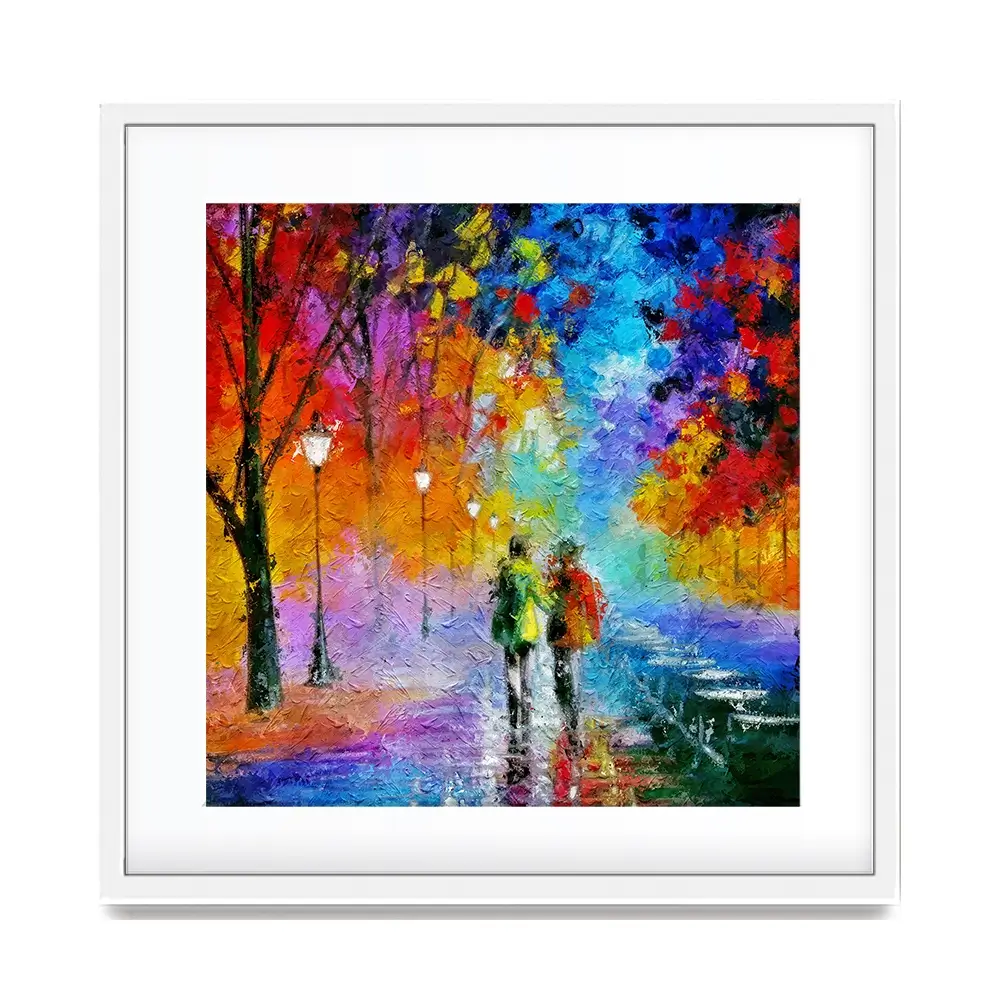 Us Two In The Night Square Framed Art Print Us Two In The Night Square Framed Art Print wall art product Art Print Shop