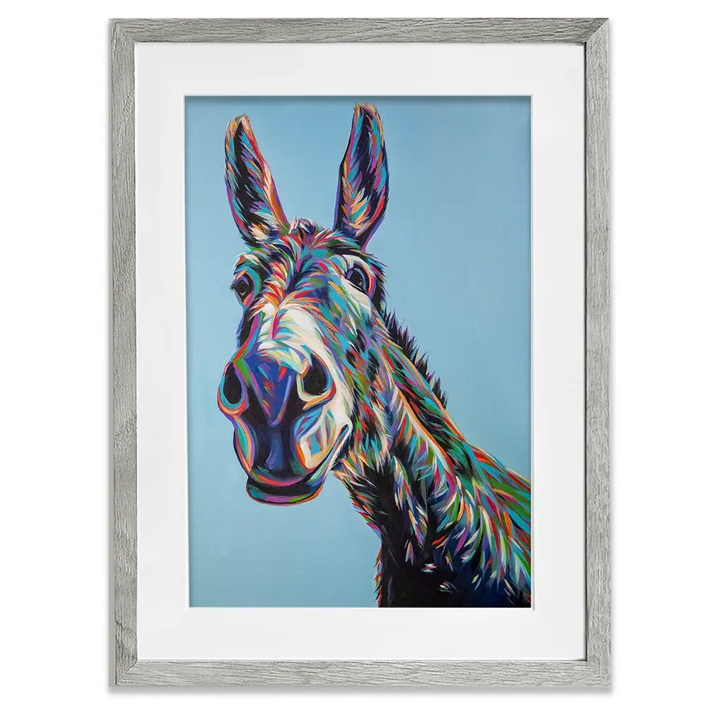 Valentine The Donkey Framed Art Print Valentine The Donkey Framed Art Print | Donkey Artwork wall art product Carolee Vitaletti