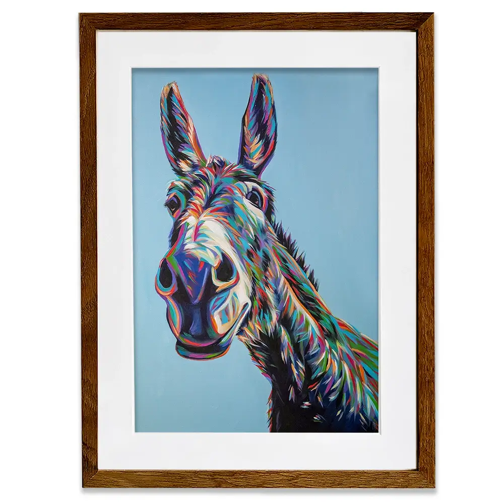 Valentine The Donkey Framed Art Print Valentine The Donkey Framed Art Print | Donkey Artwork wall art product Carolee Vitaletti