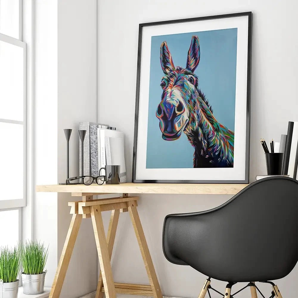 Valentine The Donkey Framed Art Print Valentine The Donkey Framed Art Print | Donkey Artwork wall art product Carolee Vitaletti