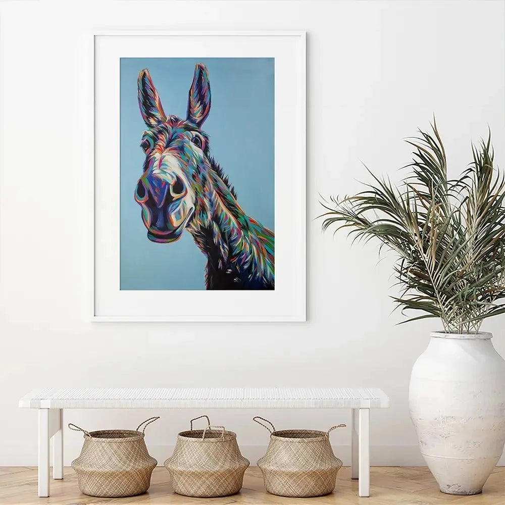 Valentine The Donkey Framed Art Print Valentine The Donkey Framed Art Print | Donkey Artwork wall art product Carolee Vitaletti