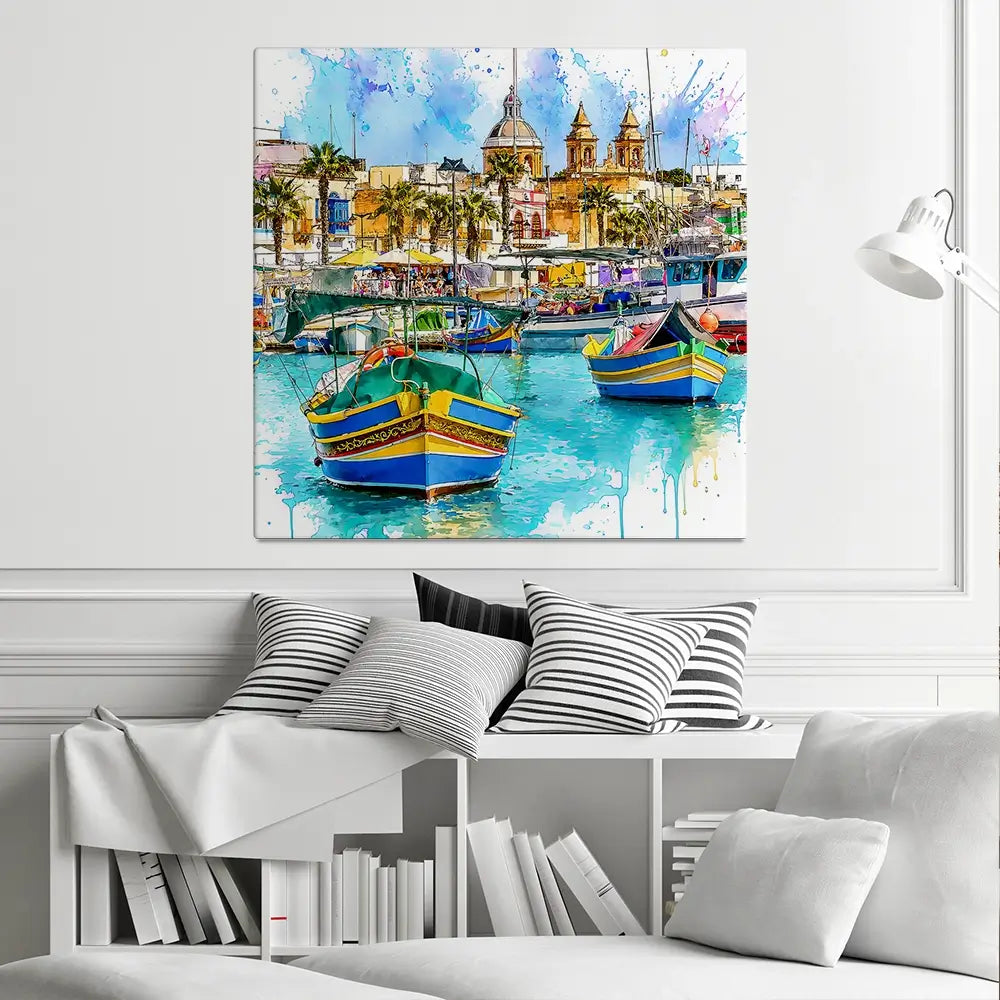 Valetta Malta Square Canvas Print Valetta Malta Square Canvas Print wall art product David Alexander Elder