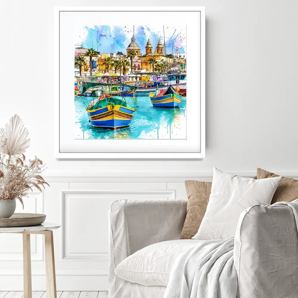 Valetta Malta Square Framed Art Print Valetta Malta Square Framed Art Print wall art product David Alexander Elder