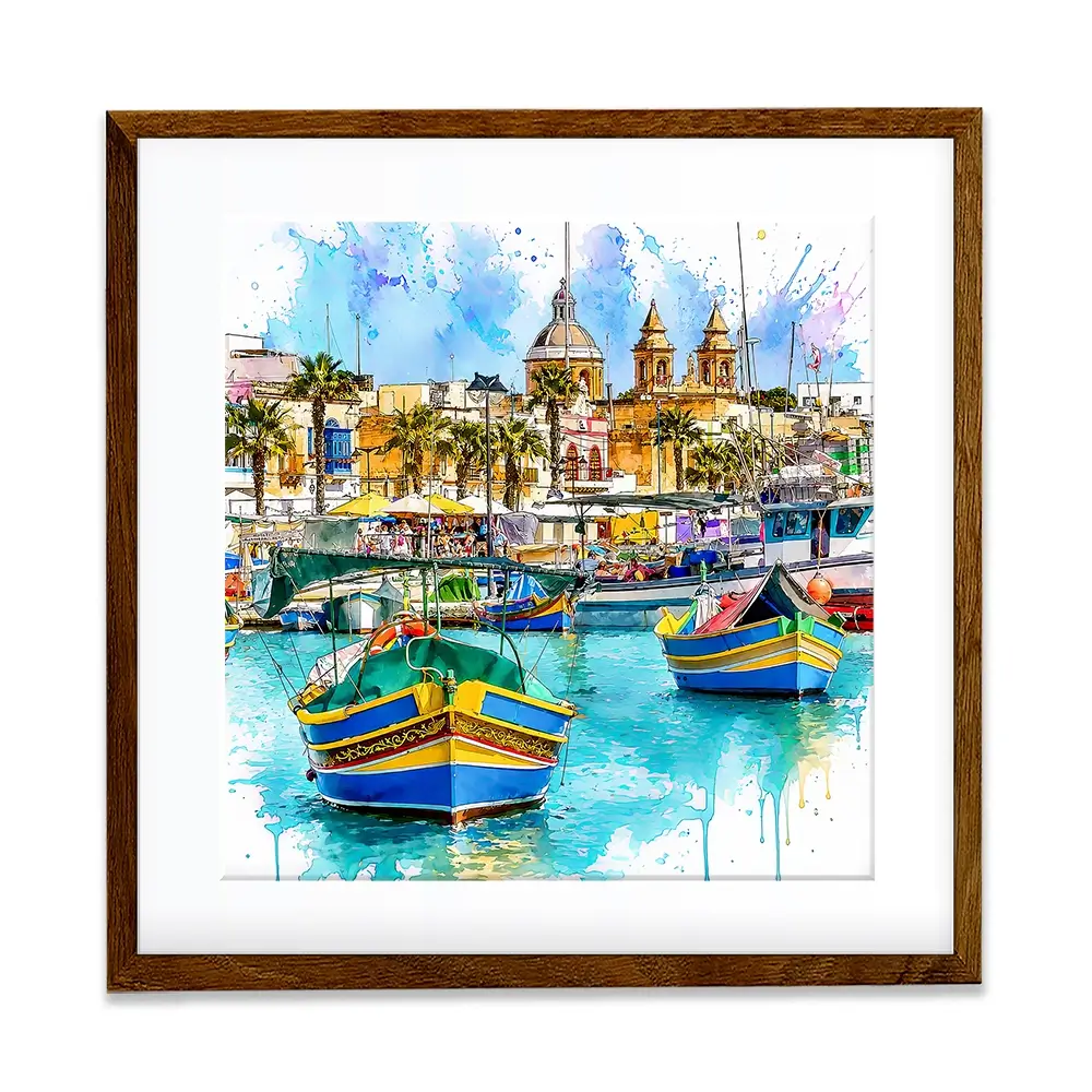 Valetta Malta Square Framed Art Print Valetta Malta Square Framed Art Print wall art product David Alexander Elder