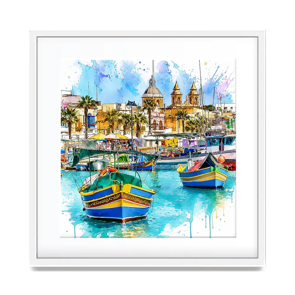 Valetta Malta Square Framed Art Print Valetta Malta Square Framed Art Print wall art product David Alexander Elder
