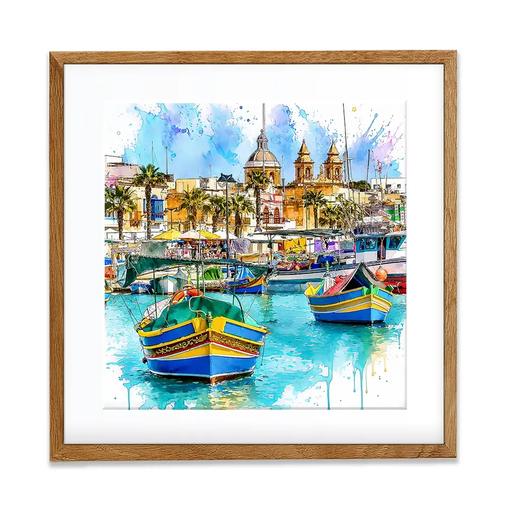 Valetta Malta Square Framed Art Print Valetta Malta Square Framed Art Print wall art product David Alexander Elder