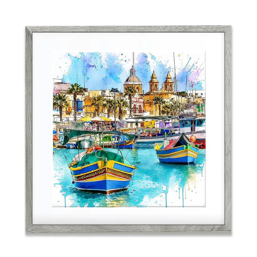Valetta Malta Square Framed Art Print Valetta Malta Square Framed Art Print wall art product David Alexander Elder