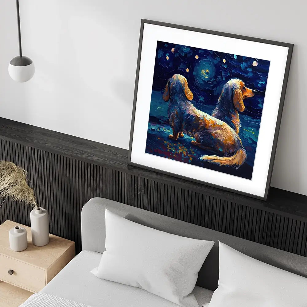 Van Gogh Dachshunds Framed Art Print Van Gogh Dachshunds Framed Art Print wall art product Svetlana Aleynikova